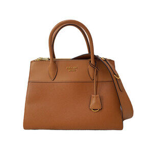 Prada Paradigme 2way tote Crossbody bag Saffiano leather Brown